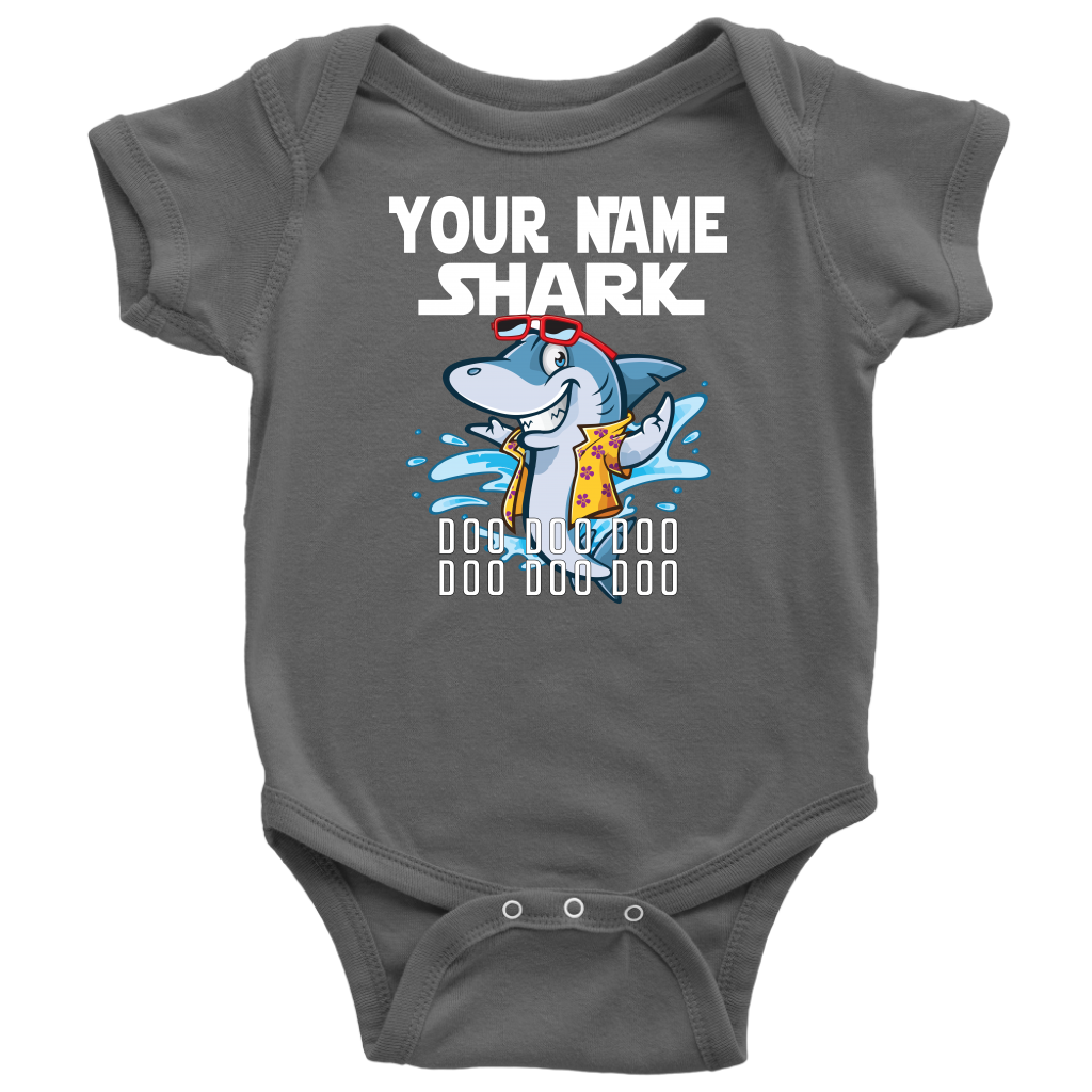 VnSupertramp Baby Brother Sister Shark Personalized Name Onesie Birthday Gift-D9