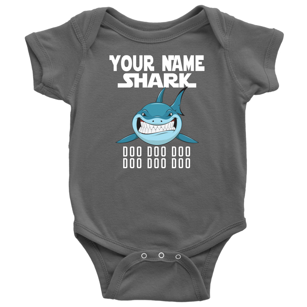 VnSupertramp Baby Brother Sister Shark Personalized Name Onesie Birthday Gift-D12