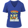 Image of VnSupertramp Team 3rd Third Grade Wonder Teacher Women V-Neck T-Shirt - Back To School 1st Day of School Funny Superheroes Gift Tee