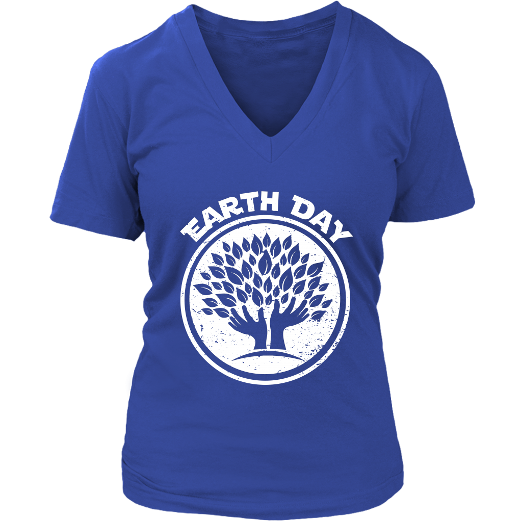 VnSupertramp Tree Hands People Lover Nature Women V-Neck T-Shirt Plus Size XL-4XL Happy Earth Day Tee 2019 - D1