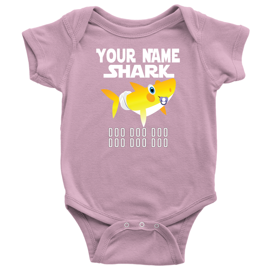 VnSupertramp Baby Brother Sister Shark Personalized Name Onesie Birthday Gift-D2