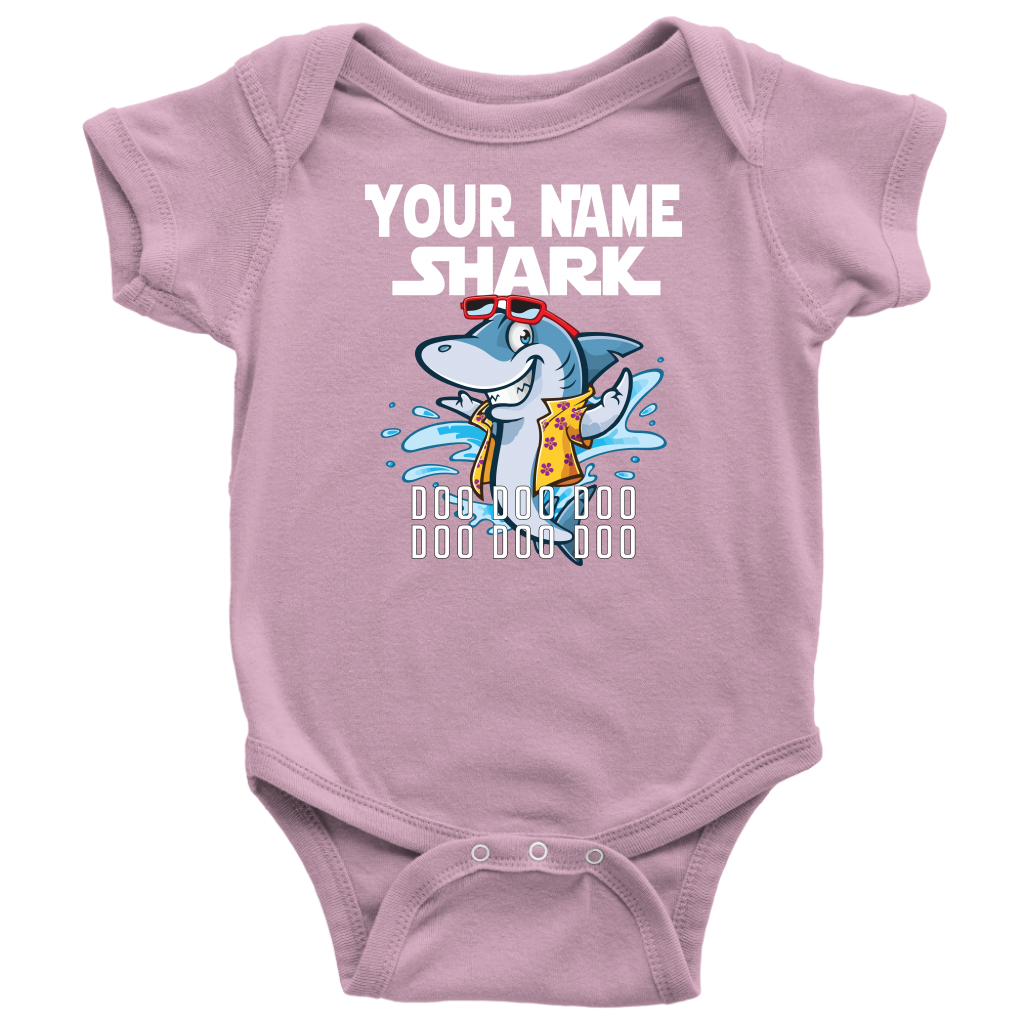 VnSupertramp Baby Brother Sister Shark Personalized Name Onesie Birthday Gift-D9