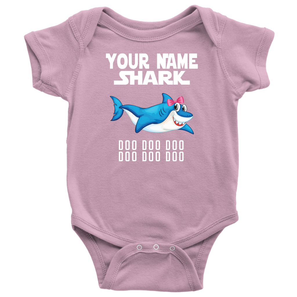VnSupertramp Baby Brother Sister Shark Personalized Name Onesie Birthday Gift-D11