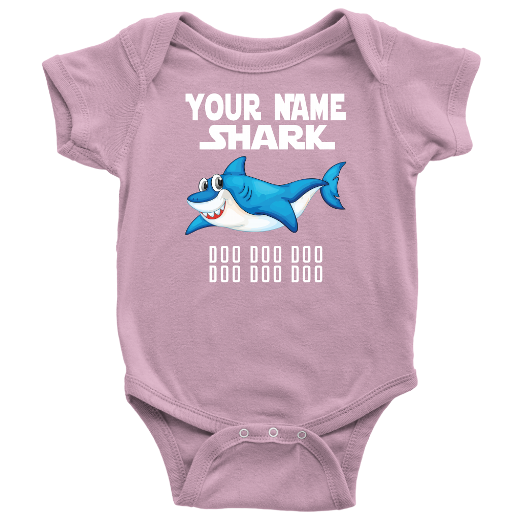 VnSupertramp Baby Brother Sister Shark Personalized Name Onesie Birthday Gift-D8