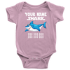 Image of VnSupertramp Baby Brother Sister Shark Personalized Name Onesie Birthday Gift-D8