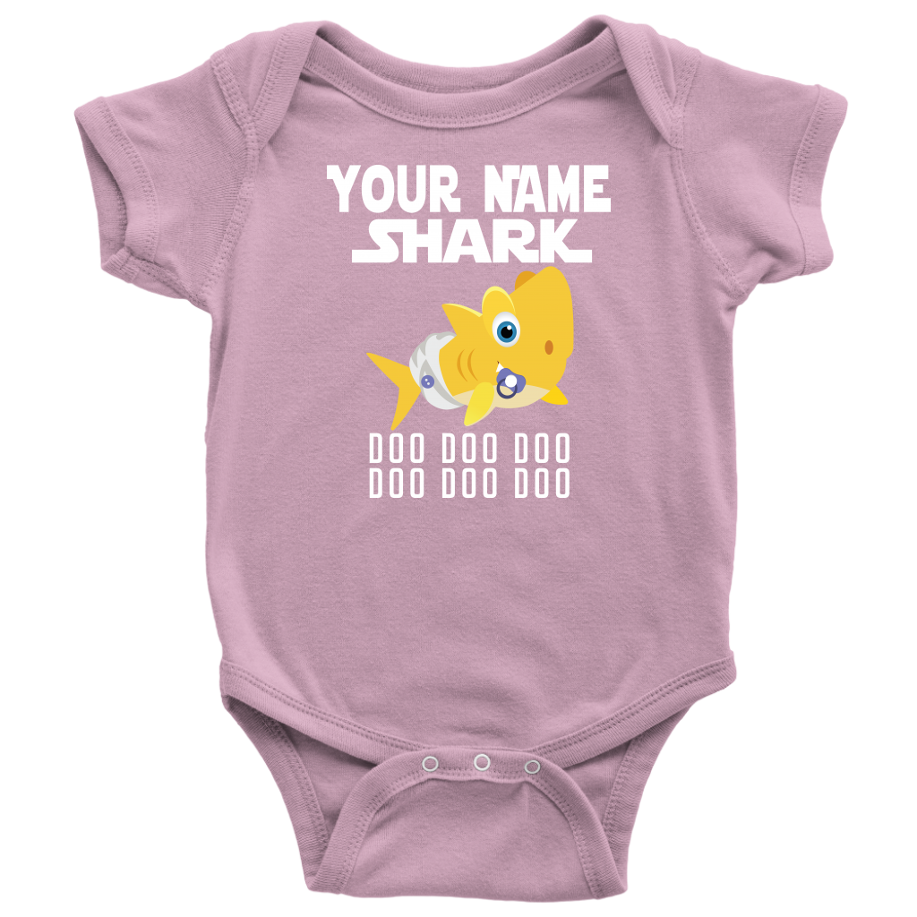 VnSupertramp Baby Brother Sister Shark Personalized Name Onesie Birthday Gift-D4