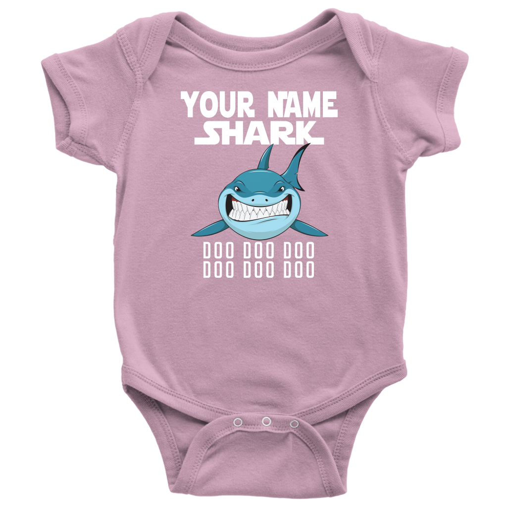 VnSupertramp Baby Brother Sister Shark Personalized Name Onesie Birthday Gift-D12