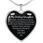 SHE THAT BREATHES Father Daughter Necklace, Silver Chain Heart Pendant Gifts, Absent Father Daughter