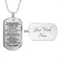 Grandmother to Grandson Military Dog tag - My Grandson Necklace Love Nana Custom - Birthday Gifts for 5th Boys, 30 inch Silver Beaded Chain Included with Purchase