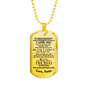 Grandmother to Grandson Military Dog tag - My Grandson Necklace Love Nana Custom - Birthday Gifts for 5th Boys, 30 inch Silver Beaded Chain Included with Purchase