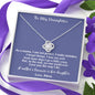 To My Daughter Love Knot Necklace Gift - Birthday Present, Mother Daughter Jewelry, Gift for Daughter from Mom Customize Message Card