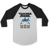 Image of VnSupertramp Teacher Shark Doo Doo Doo Men Women Raglan T-Shirt Back To School Appreciation Gift Tee D3
