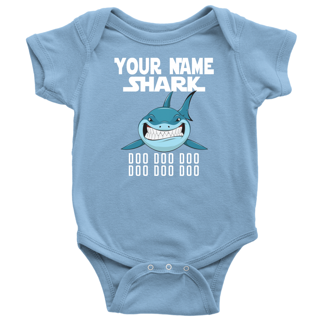 VnSupertramp Baby Brother Sister Shark Personalized Name Onesie Birthday Gift-D12