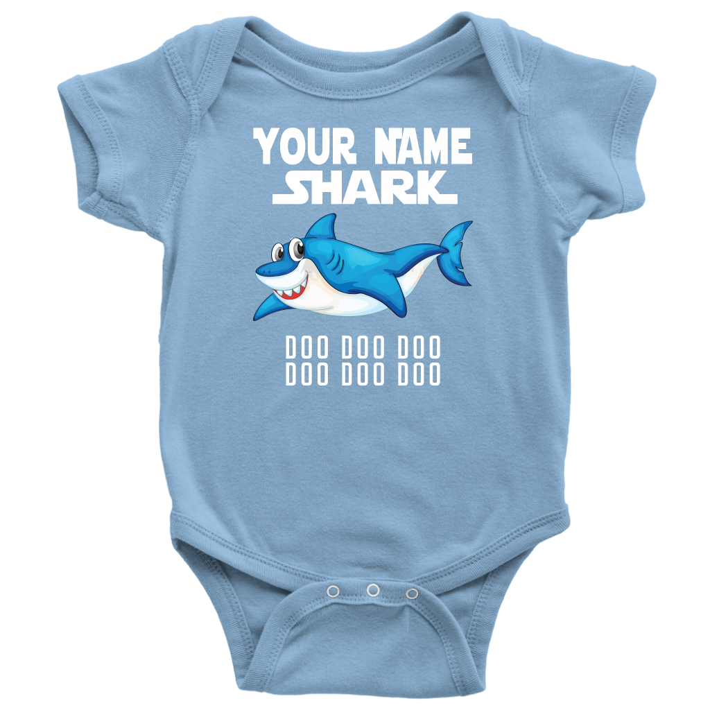 VnSupertramp Baby Brother Sister Shark Personalized Name Onesie Birthday Gift-D8