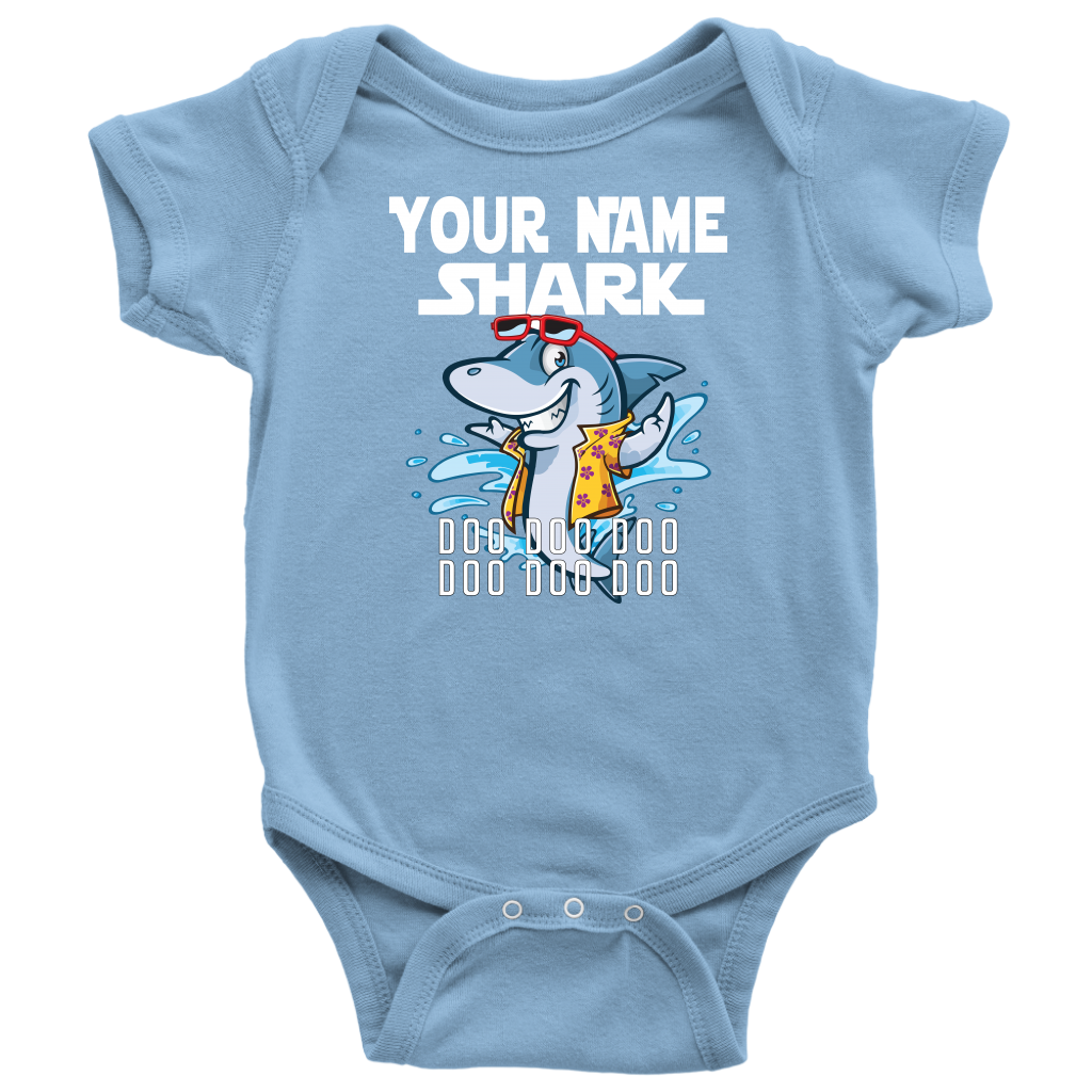 VnSupertramp Baby Brother Sister Shark Personalized Name Onesie Birthday Gift-D9