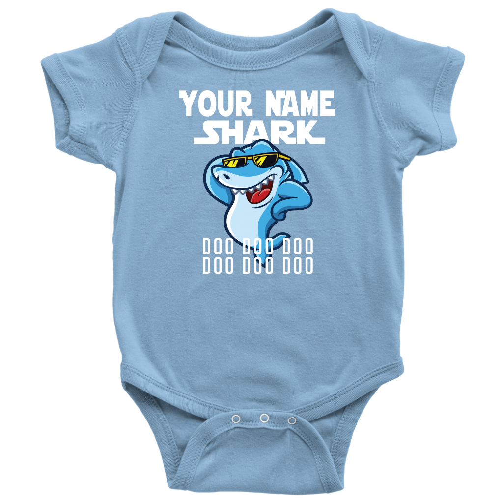 VnSupertramp Baby Brother Sister Shark Personalized Name Onesie Birthday Gift-D6
