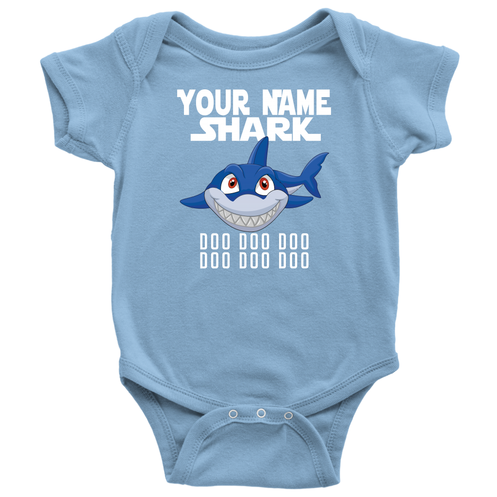 VnSupertramp Baby Brother Sister Shark Personalized Name Onesie Birthday Gift-D7