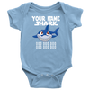 Image of VnSupertramp Baby Brother Sister Shark Personalized Name Onesie Birthday Gift-D7