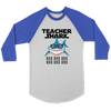 Image of VnSupertramp Teacher Shark Doo Doo Doo Men Women Raglan T-Shirt Back To School Appreciation Gift Tee D3