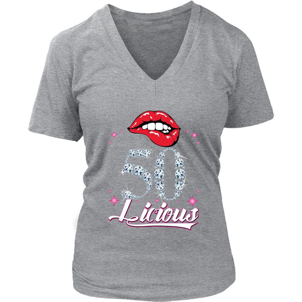VnSupertramp Personalized Fabulous V-Neck Women Shirt Plus Size XL-4XL -  50 licious - kacey bloski - D4