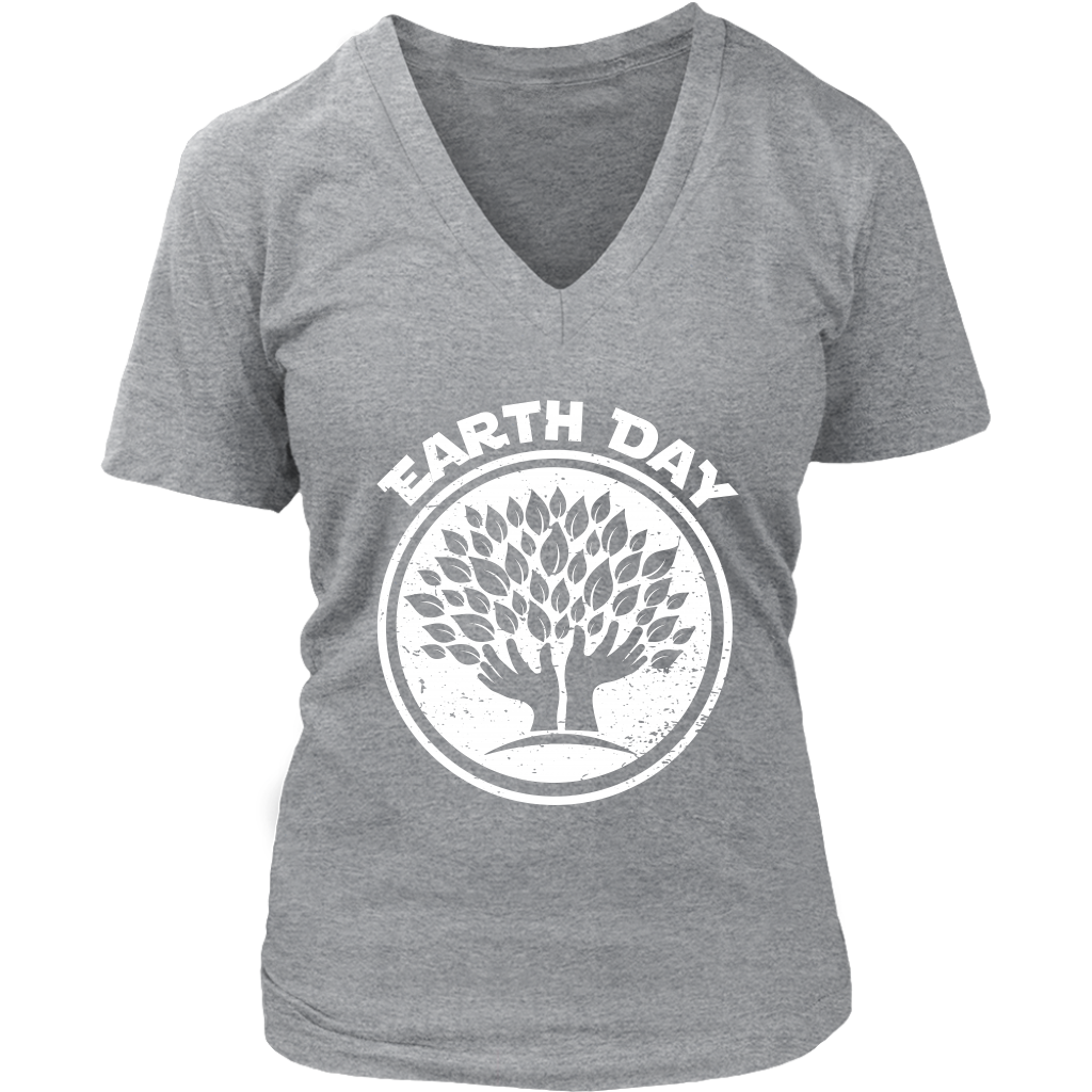 VnSupertramp Tree Hands People Lover Nature Women V-Neck T-Shirt Plus Size XL-4XL Happy Earth Day Tee 2019 - D1