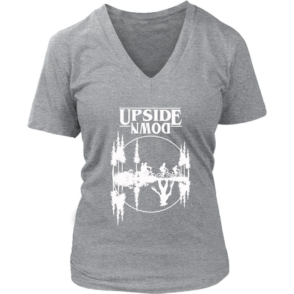 VnSupertramp Upside Down Women V-Neck T-Shirt Plus Size XL-4XL Great Tees For Stranger Things Fan Movie TV Show