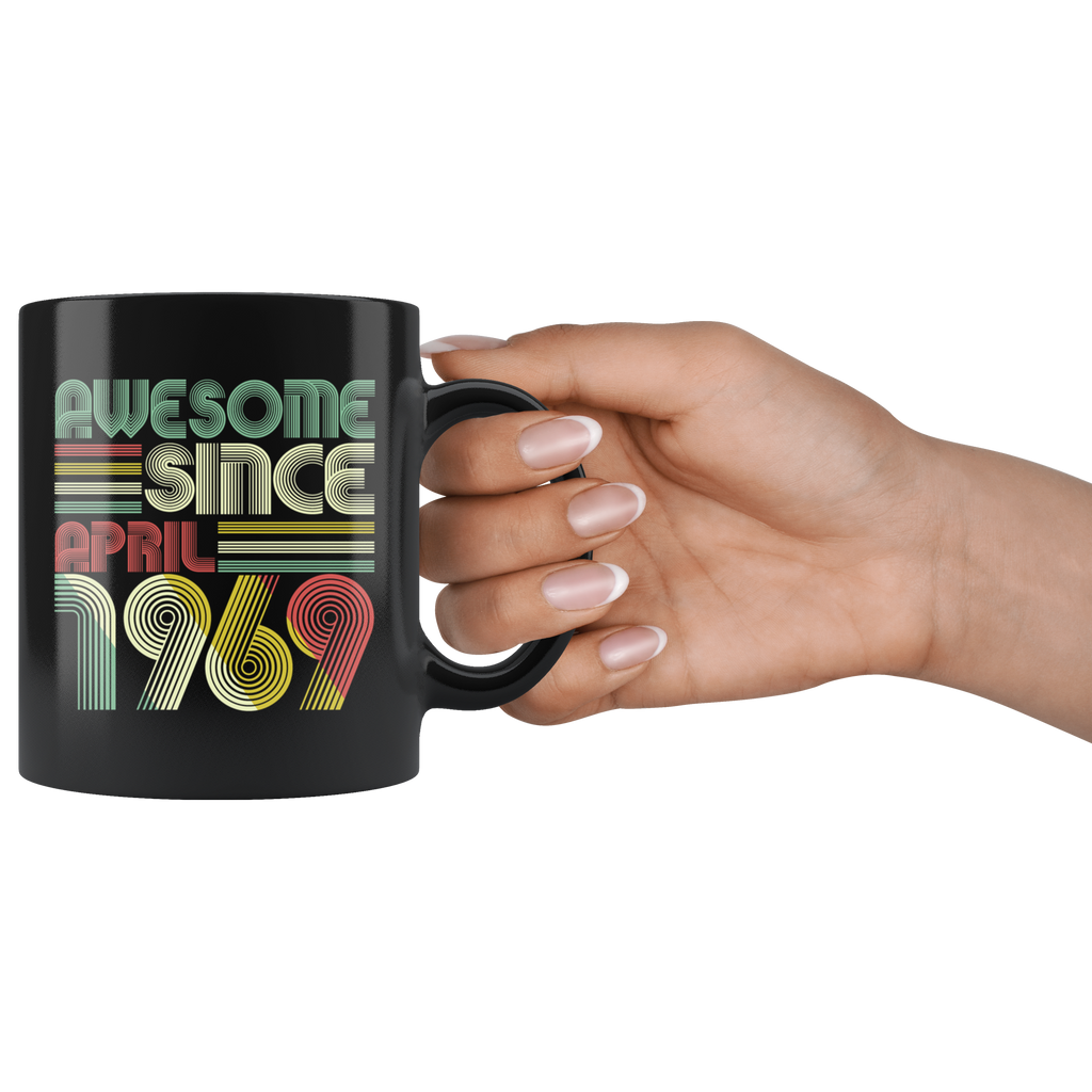 VnSupertramp Vintage April May June July 50th Birthday 1969 Personalized Black Coffee Mug 11oz