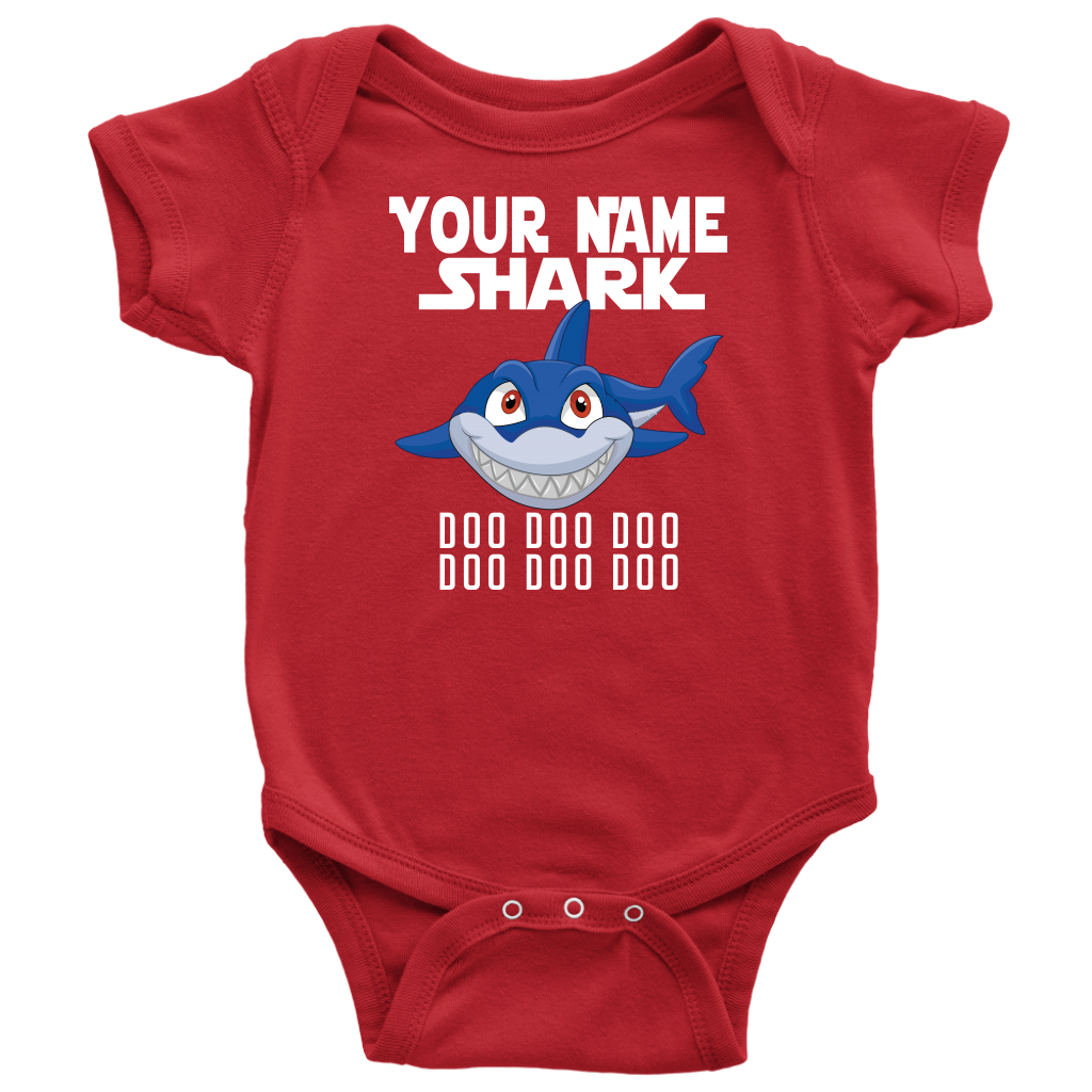 VnSupertramp Baby Brother Sister Shark Personalized Name Onesie Birthday Gift-D7
