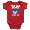 Image of VnSupertramp Baby Brother Sister Shark Personalized Name Onesie Birthday Gift-D7