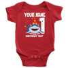 Image of Official VnSupertramp Baby Shark Doo Doo Doo Personalized Name and Age Onesie Birthday Party Gift for Kids - D3
