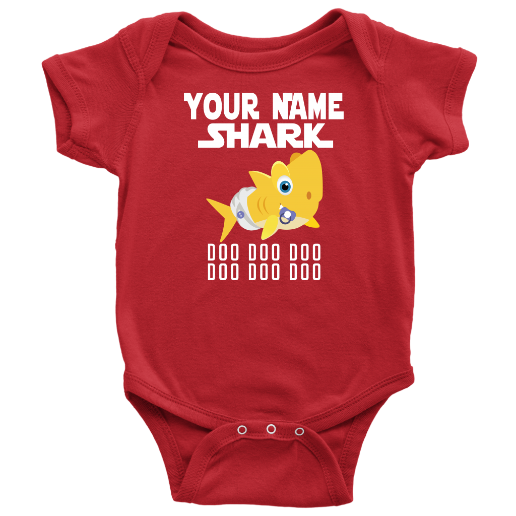 VnSupertramp Baby Brother Sister Shark Personalized Name Onesie Birthday Gift-D4