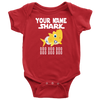 Image of VnSupertramp Baby Brother Sister Shark Personalized Name Onesie Birthday Gift-D4