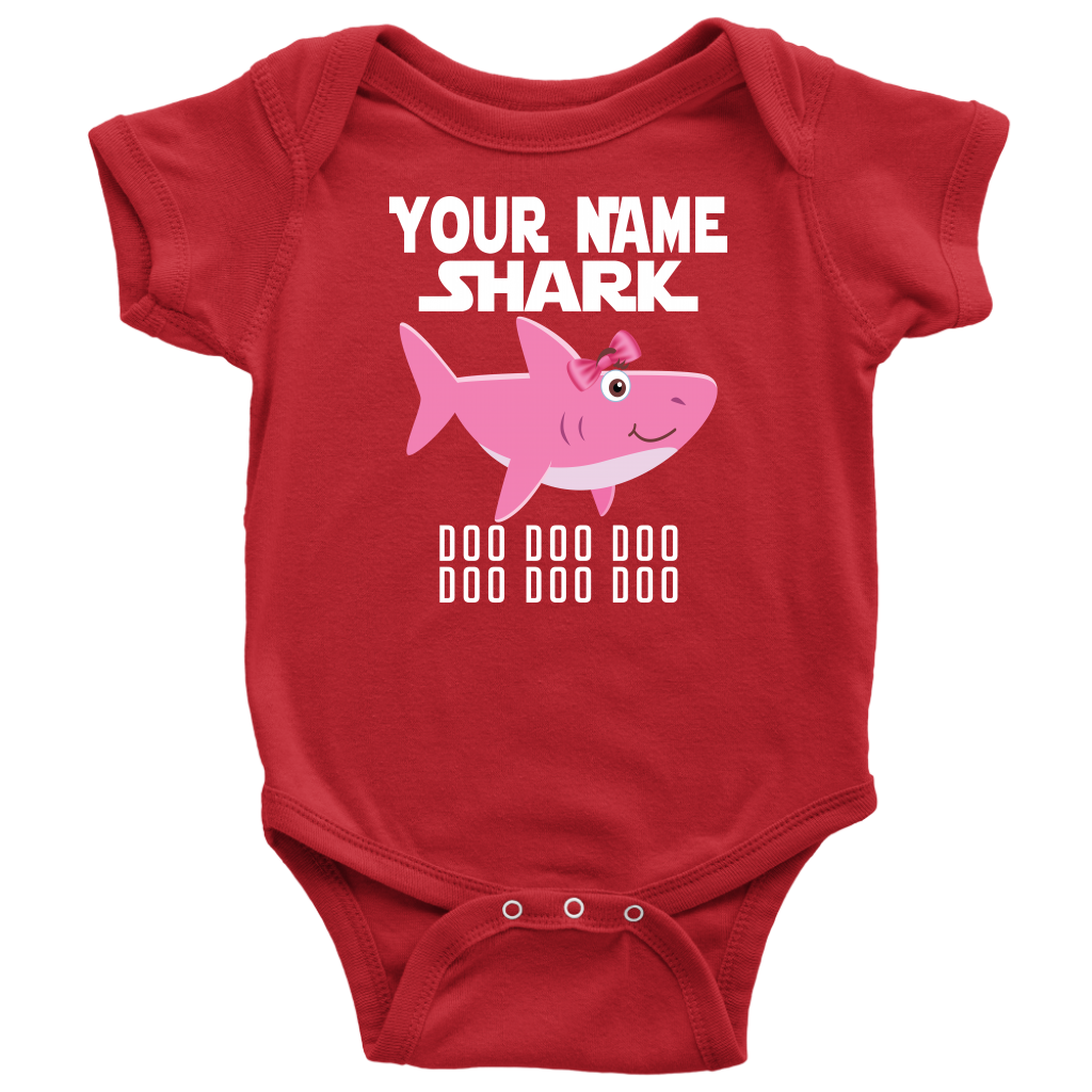 VnSupertramp Baby Brother Sister Shark Personalized Name Onesie Birthday Gift-D10