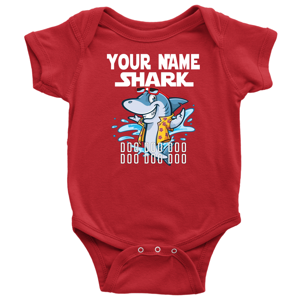 VnSupertramp Baby Brother Sister Shark Personalized Name Onesie Birthday Gift-D9