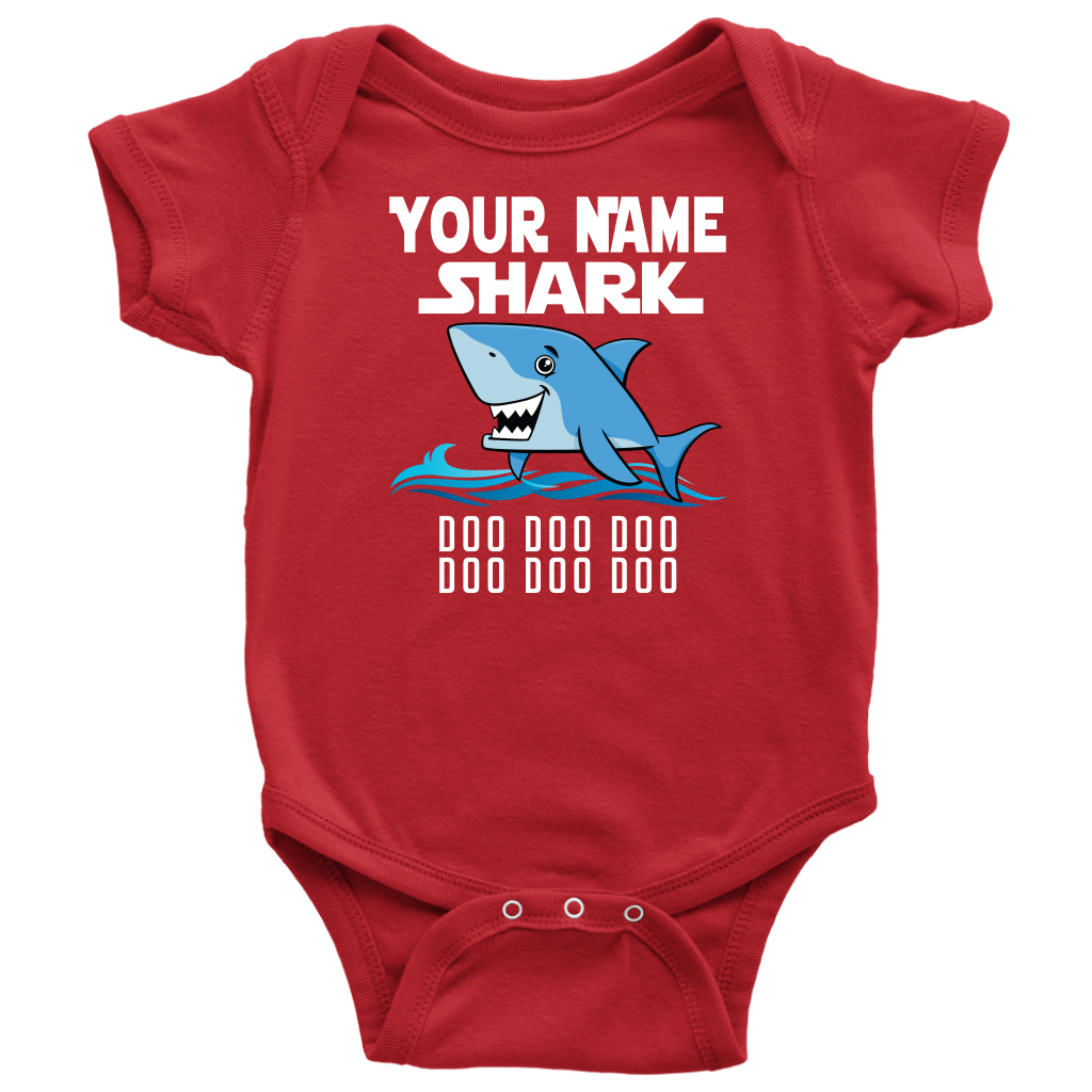 VnSupertramp Baby Brother Sister Shark Personalized Name Onesie Birthday Gift-D5