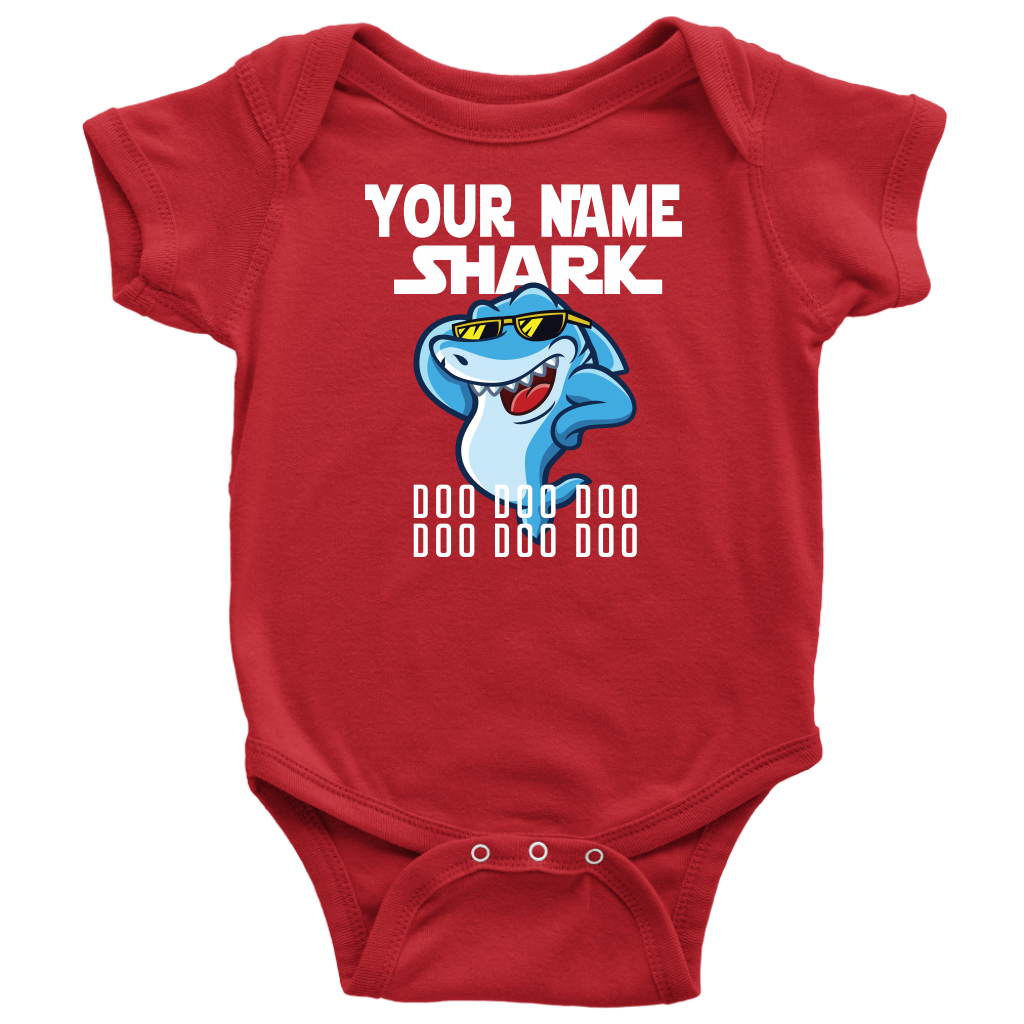 VnSupertramp Baby Brother Sister Shark Personalized Name Onesie Birthday Gift-D6