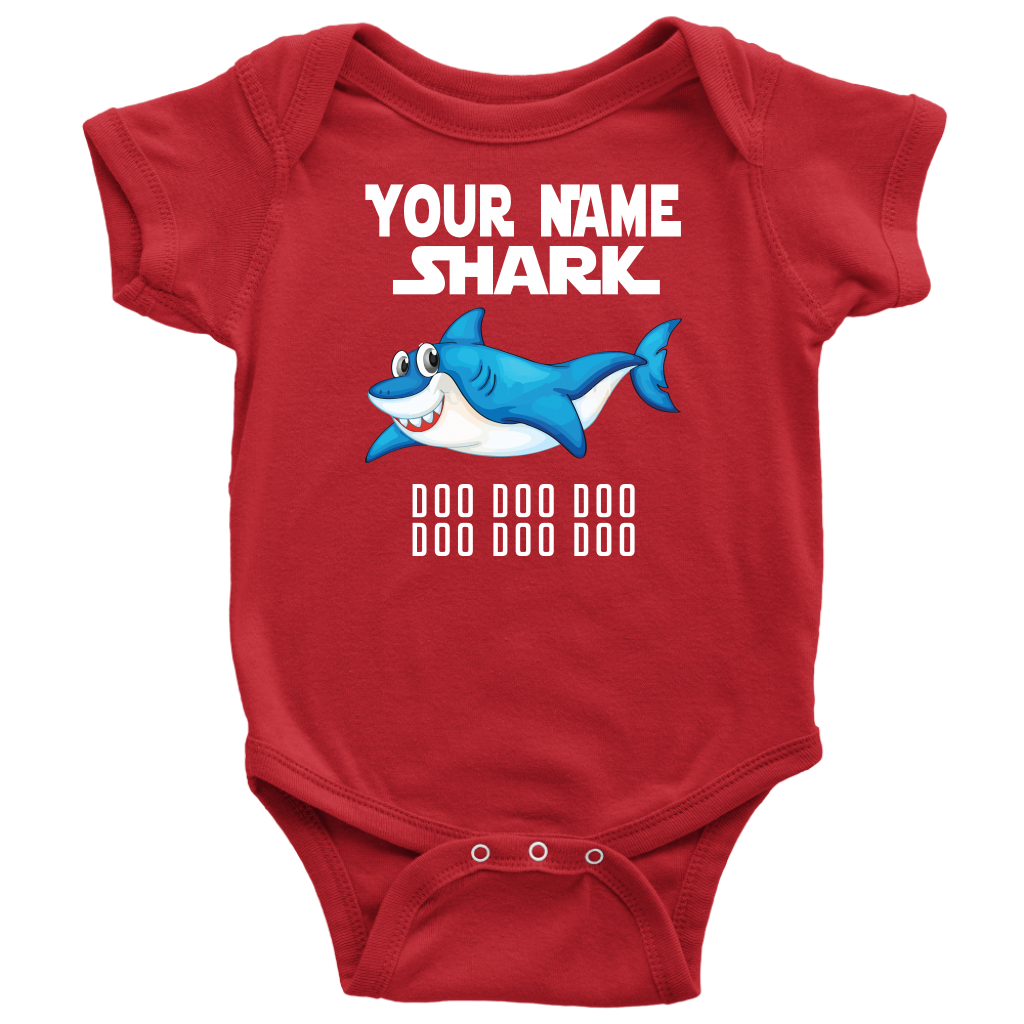 VnSupertramp Baby Brother Sister Shark Personalized Name Onesie Birthday Gift-D8