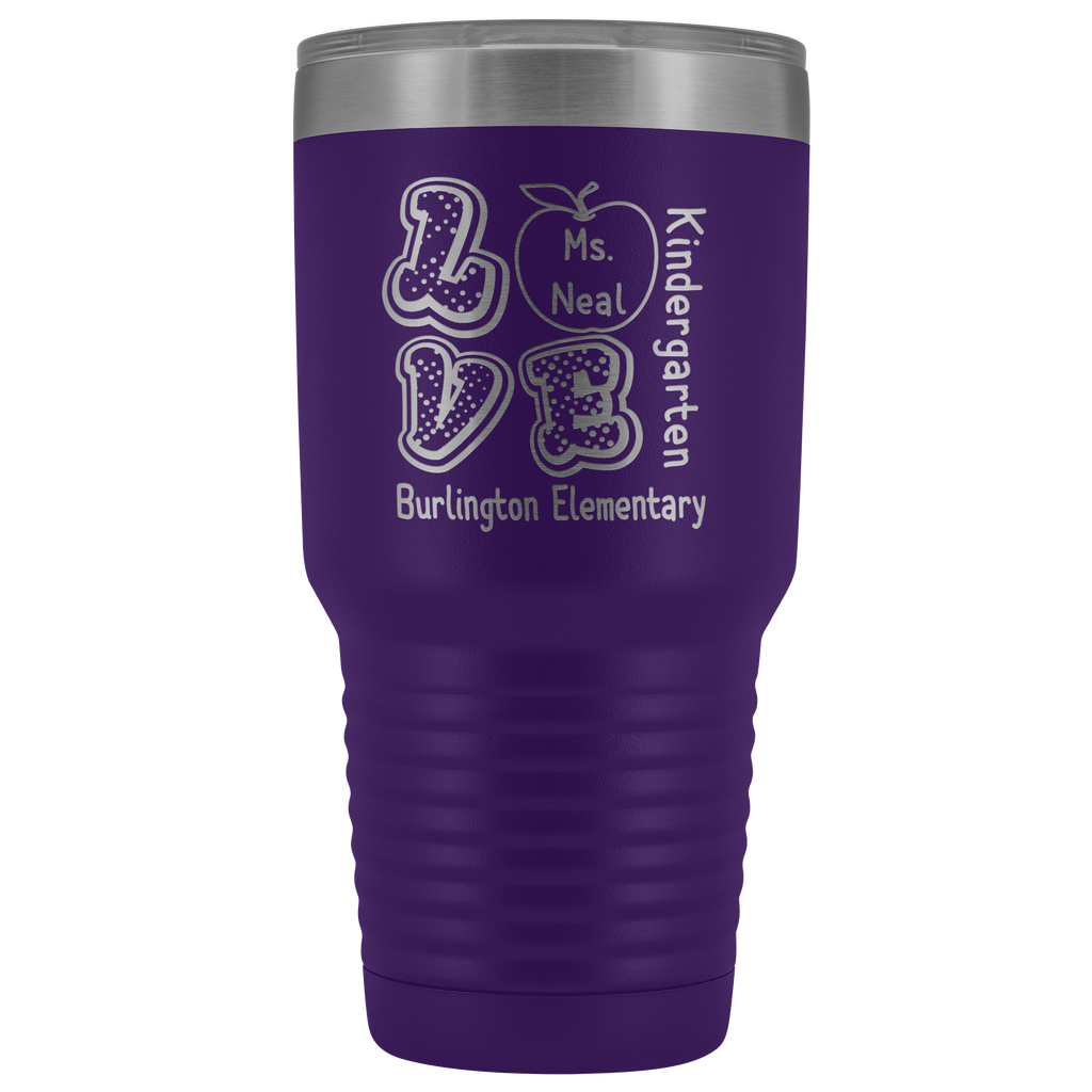 VnSupertramp Personalized Love Apple Teacher Tumbler 30oz - Custom Name, School, Grade on Tumbler Gift Back To School First Day Of School