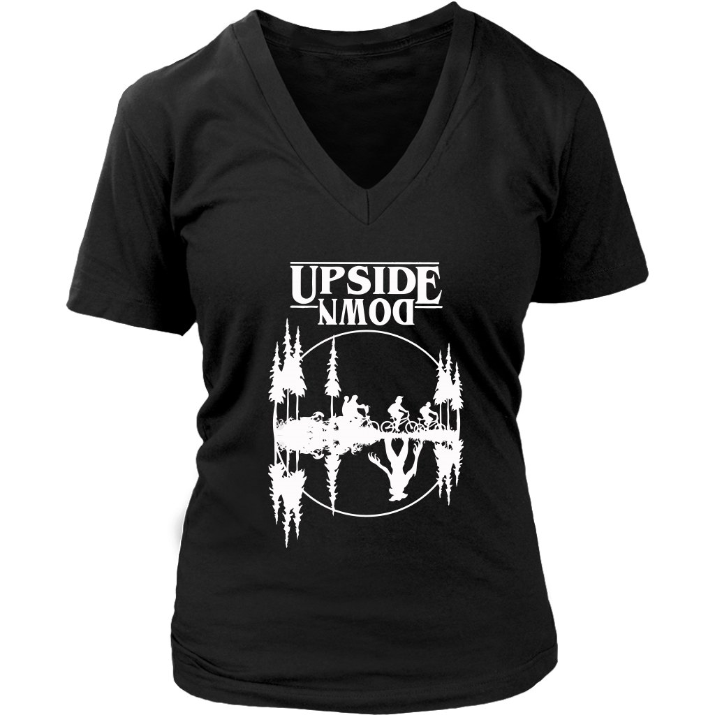 VnSupertramp Upside Down Women V-Neck T-Shirt Plus Size XL-4XL Great Tees For Stranger Things Fan Movie TV Show