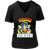Image of VnSupertramp Team Kinder Kindergarten Wonder Teacher Women V-Neck T-Shirt - Back To School 1st Day of School Funny Superheroes Gift Tee