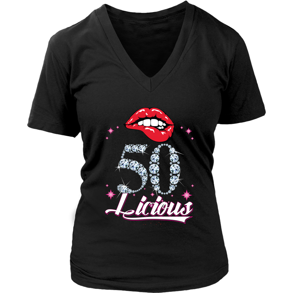 VnSupertramp Personalized Fabulous V-Neck Women Shirt Plus Size XL-4XL -  50 licious - kacey bloski - D4
