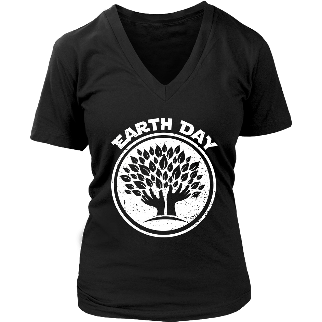 VnSupertramp Tree Hands People Lover Nature Women V-Neck T-Shirt Plus Size XL-4XL Happy Earth Day Tee 2019 - D1