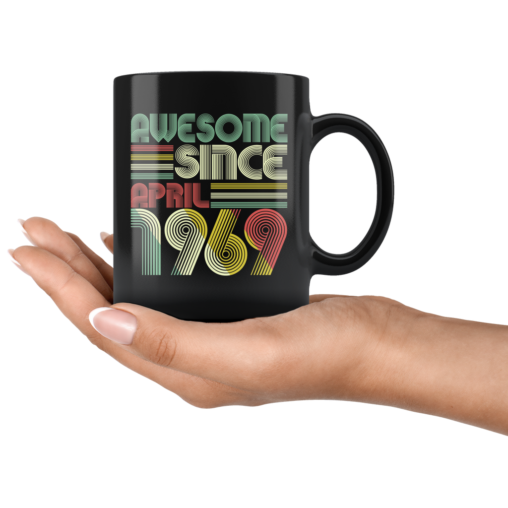 VnSupertramp Vintage April May June July 50th Birthday 1969 Personalized Black Coffee Mug 11oz