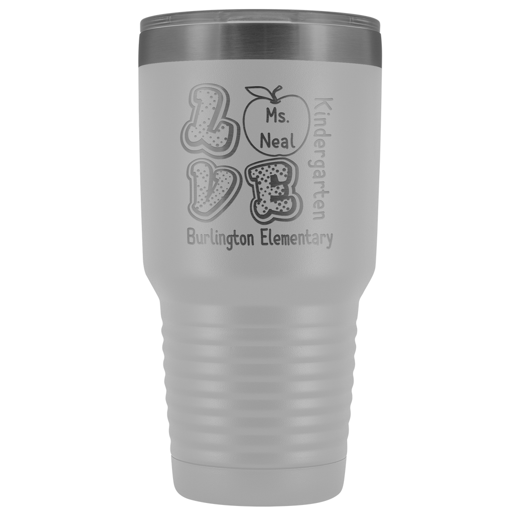VnSupertramp Personalized Love Apple Teacher Tumbler 30oz - Custom Name, School, Grade on Tumbler Gift Back To School First Day Of School