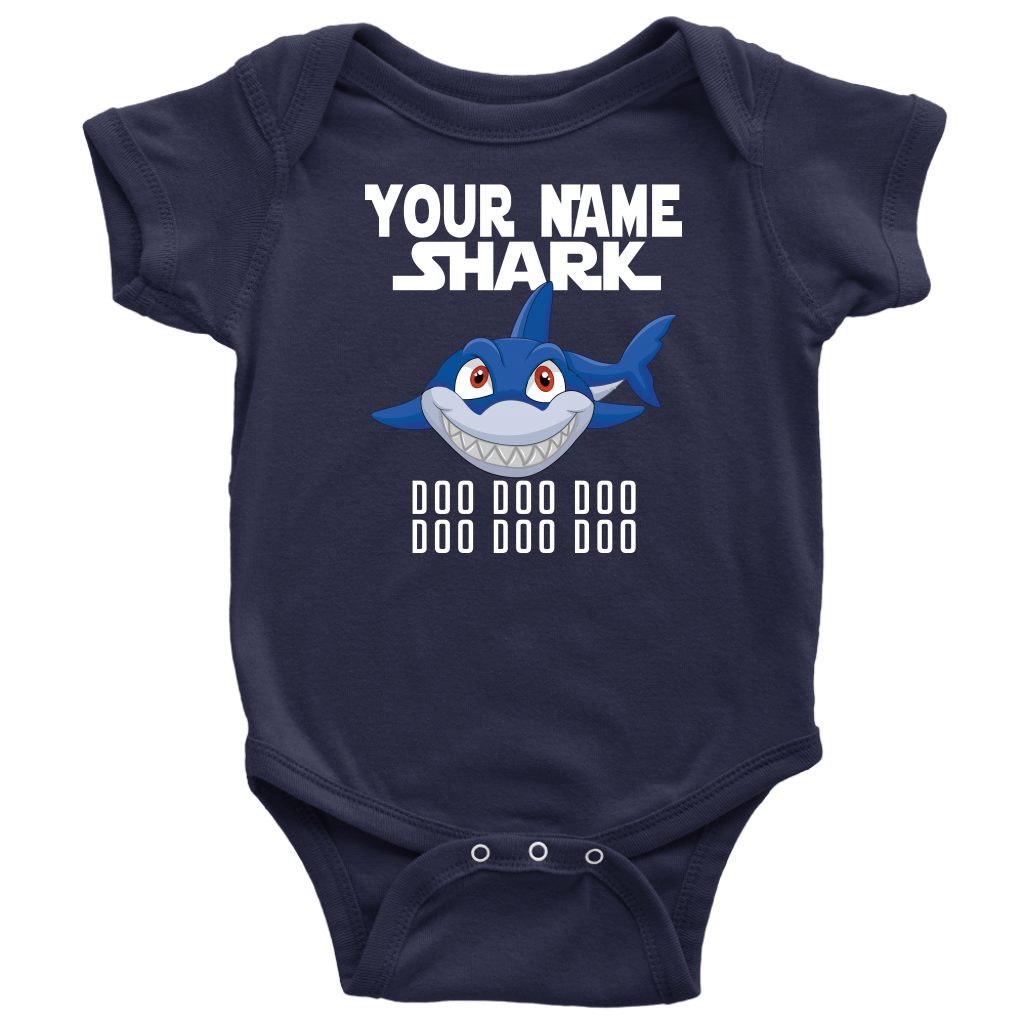 VnSupertramp Baby Brother Sister Shark Personalized Name Onesie Birthday Gift-D7