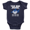 Image of VnSupertramp Baby Brother Sister Shark Personalized Name Onesie Birthday Gift-D7