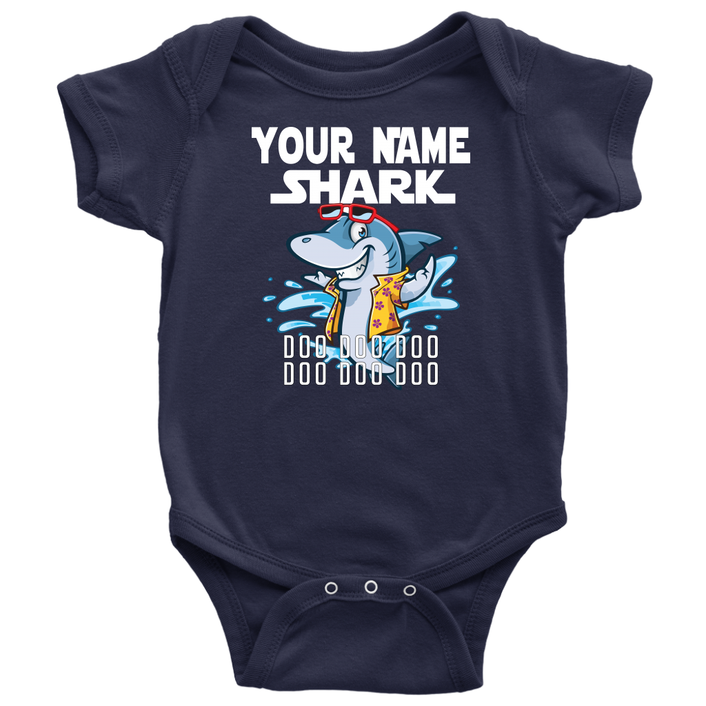 VnSupertramp Baby Brother Sister Shark Personalized Name Onesie Birthday Gift-D9