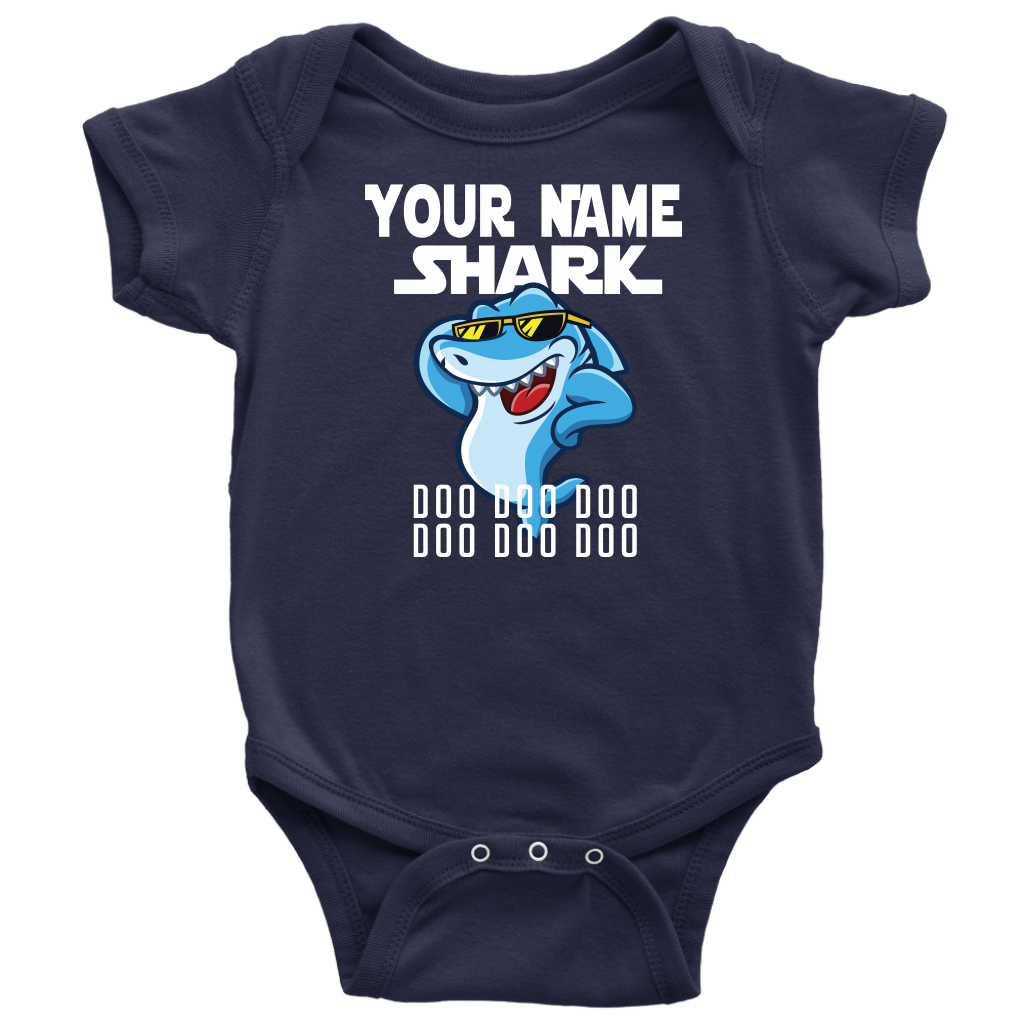 VnSupertramp Baby Brother Sister Shark Personalized Name Onesie Birthday Gift-D6