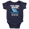 Image of VnSupertramp Baby Brother Sister Shark Personalized Name Onesie Birthday Gift-D5