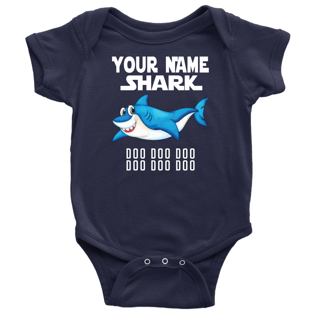 VnSupertramp Baby Brother Sister Shark Personalized Name Onesie Birthday Gift-D8